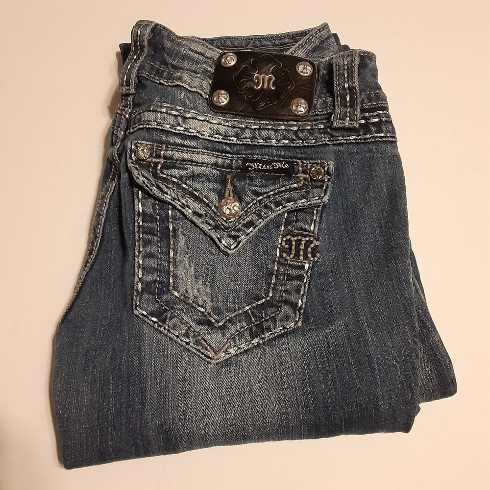 Miss Me Women's Distressed Bootcut Jeans JE5066EL Size 27